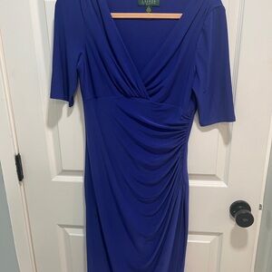 Ralph Lauren Blue 3/4 Sleeve Midi Dress